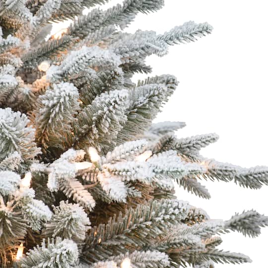 7.5ft. Pre-Lit Flocked Northern Fir Artificial Christmas Tree, Clear Lights